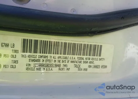 2013 Ram 1500 Tradesman из США, поврежденный, VIN 1C6RR6KG8DS519048